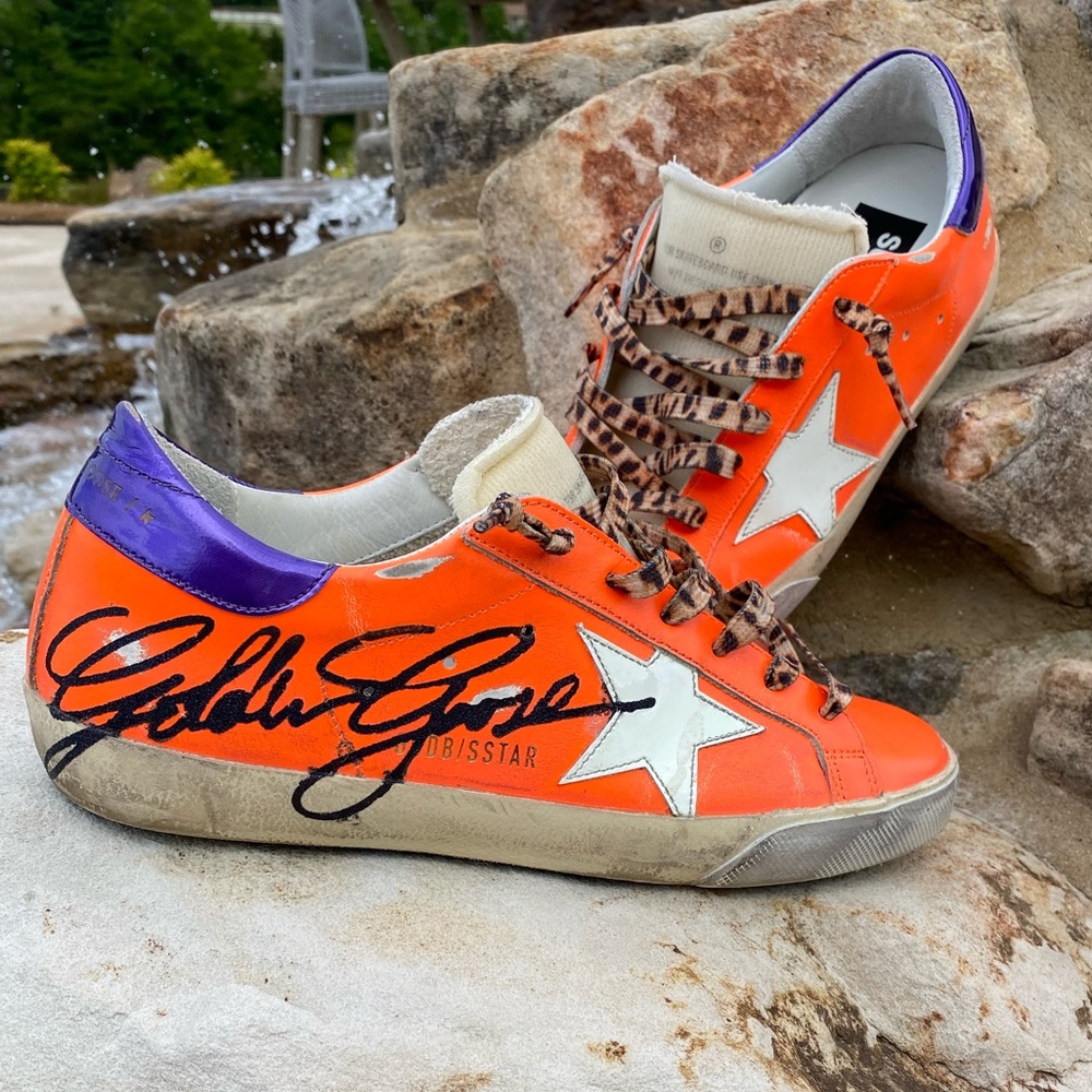 Authentic Golden Goose Orange Superstars